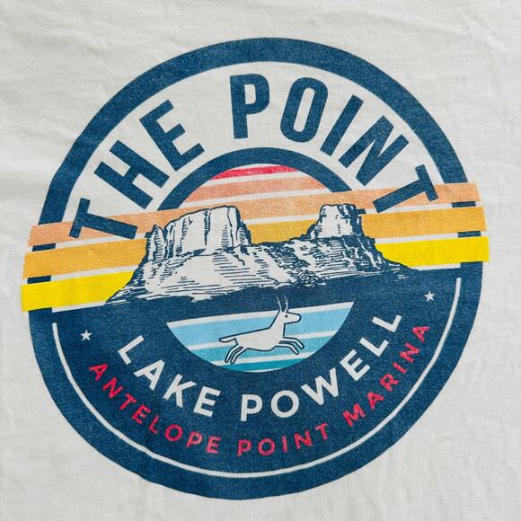 lake powell long sleeve shirt xl the point antelope marina graphic tee cream - Picture 2 of 8